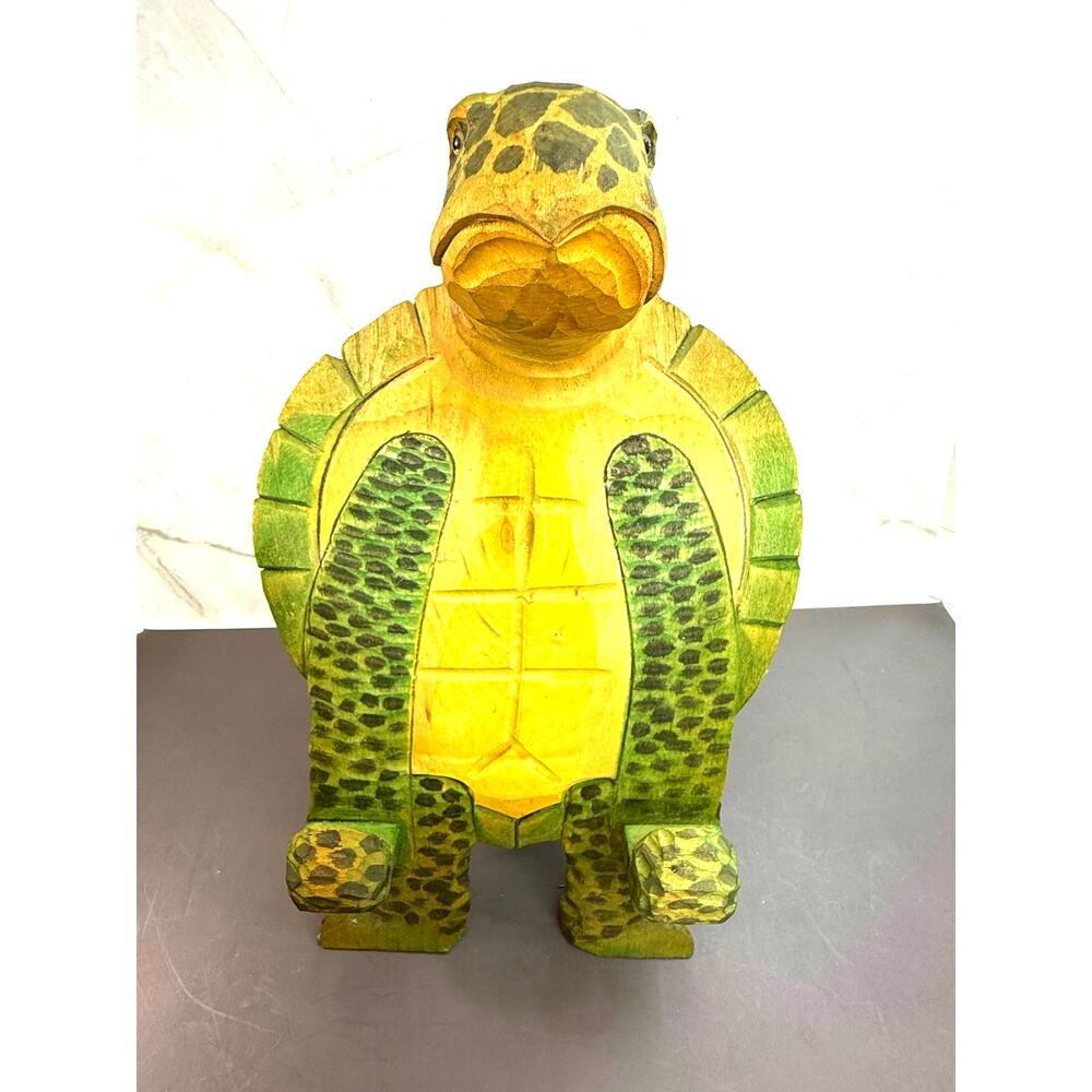 Hand-Carved Wooden Sea Turtle Display Stand Frame Holder Recipe Stand Easel